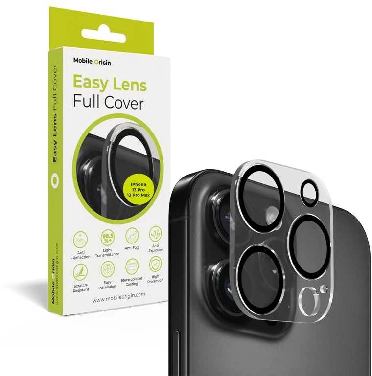 „Mobile Origin Easy Lens“ pilnas dangtelis, skaidrus – „iPhone 13 Pro / 13 Pro Max“