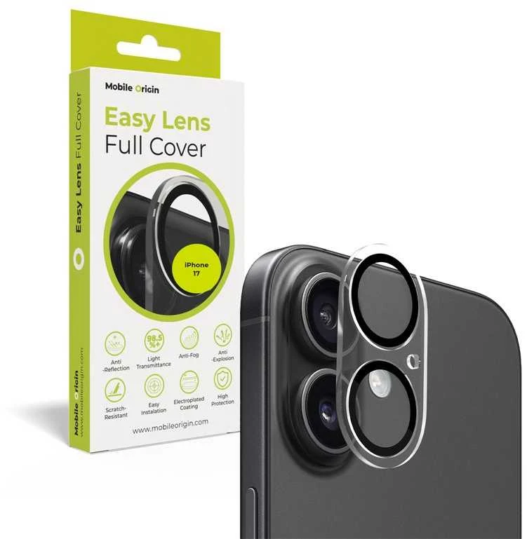 „Mobile Origin Easy Lens“ pilnas dangtelis, skaidrus – „iPhone 17“