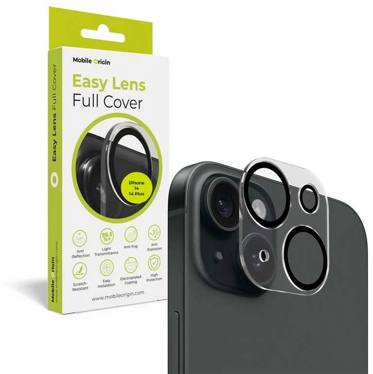 „Mobile Origin Easy Lens“ pilnas dangtelis, skaidrus – iPhone 14 / 14 Plus