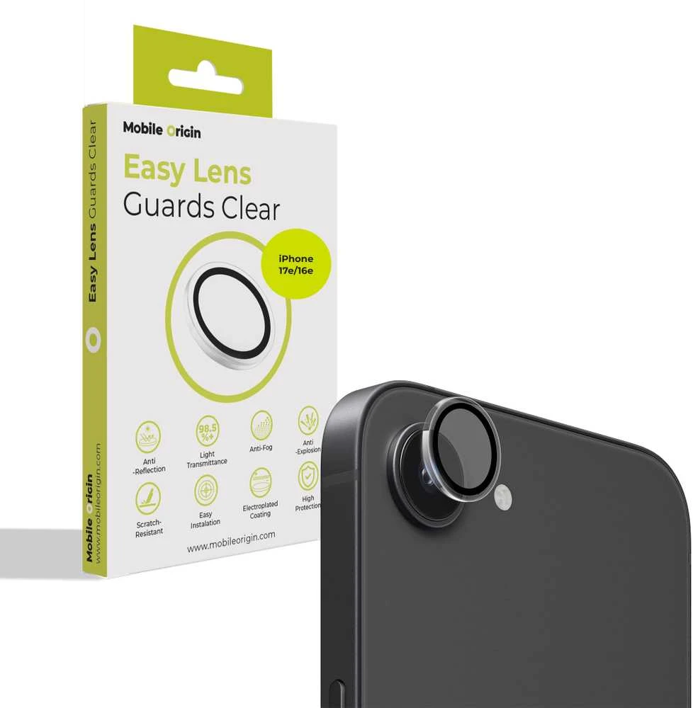 „Mobile Origin Easy“ objektyvo apsaugos, skaidrios – „iPhone 16e“