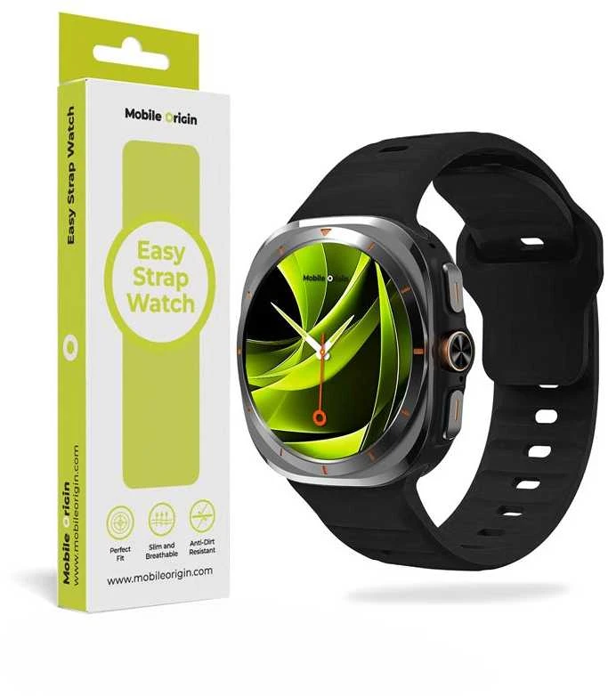 Mobile Origin Easy Strap silikoninis dirželis Galaxy Watch Ultra 47 mm, juodas