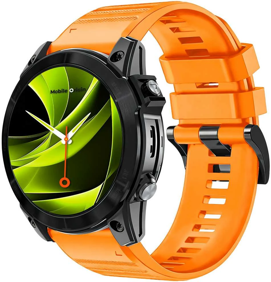 Mobile Origin Easy Strap silikoninis dirželis, skirtas Garmin ES2, 20 mm oranžinis