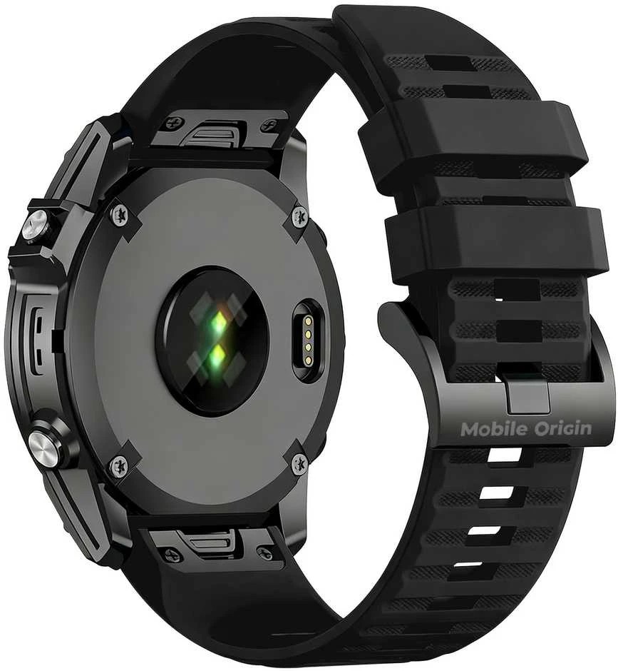 Mobile Origin Silikoninis dirželis Easy Strap, skirtas Garmin ES2, 20mm, juodas