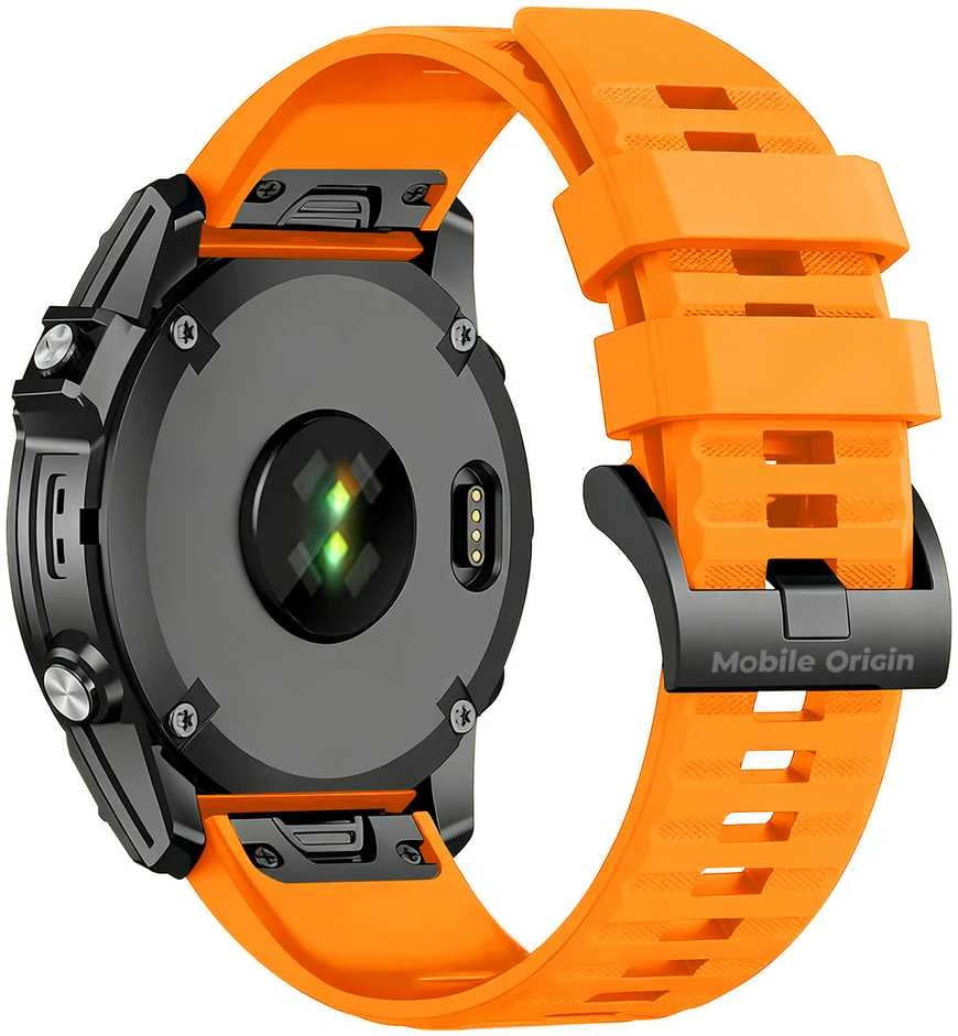 Mobile Origin Easy Strap silikoninis dirželis, skirtas Garmin ES2, 20 mm oranžinis