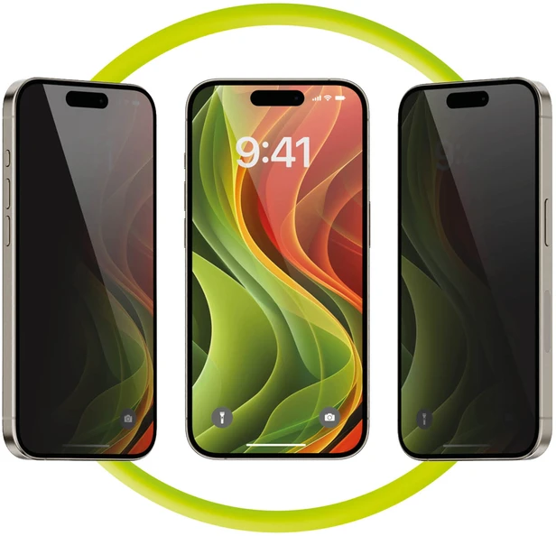 Mobile Origin EasyGlass Privacy su aplikatoriumi iPhone 15/iPhone 16