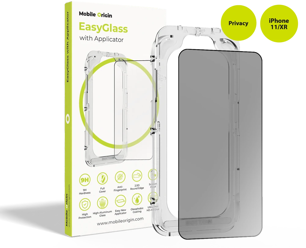 „Alza Mobile Origin EasyGlass“ privatumas naudojant „iPhone 11/XR“ programą