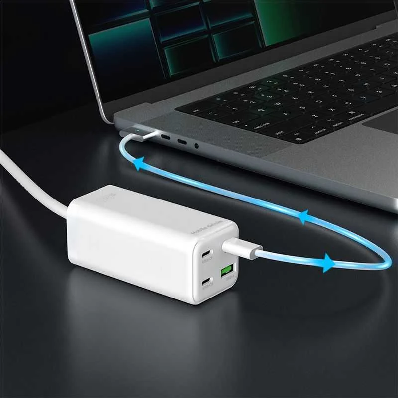 „Mobile Origin GaN“ 100 W kompaktiškas „MultiHub“ įkroviklis PW18 su 3 USB-C + USB-A jungtimis