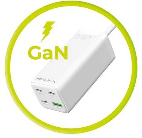 „Mobile Origin GaN“ 100 W kompaktiškas „MultiHub“ įkroviklis PW18 su 3 USB-C + USB-A jungtimis