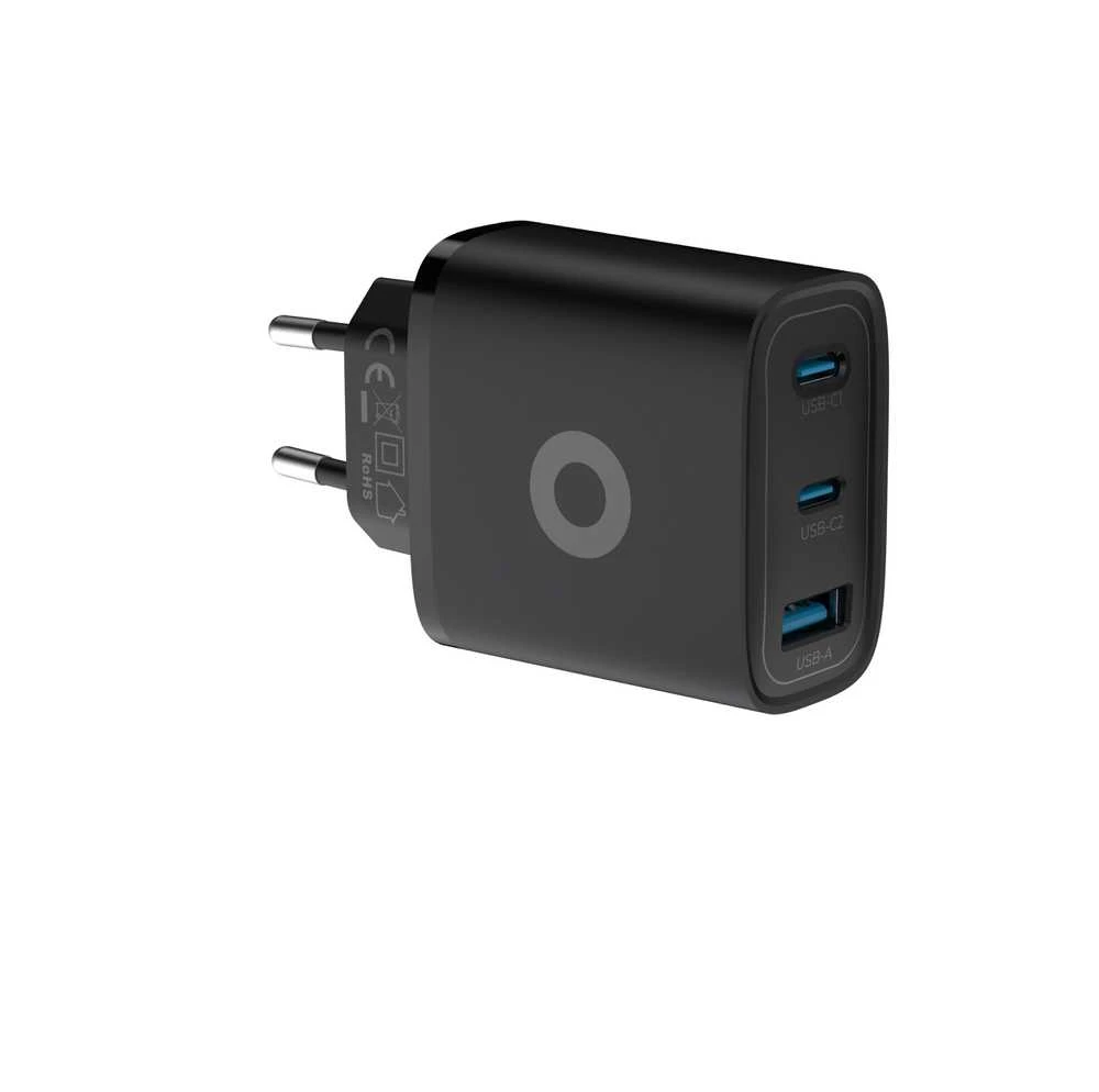Mobile Origin GaN 40W laidinis įkroviklis MO13, juodos spalvos 1 USB-A + 2 USB-C