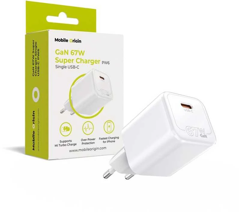 Įkroviklis Mobile Origin GaN 67W Super Charger Single USB-C PW6