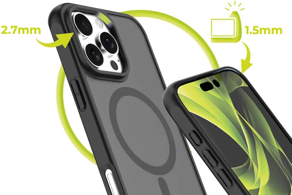 Mobile Origin hibridinis „MagSafe“ dėklas, matinis juodas – „iPhone 16 Pro Max“