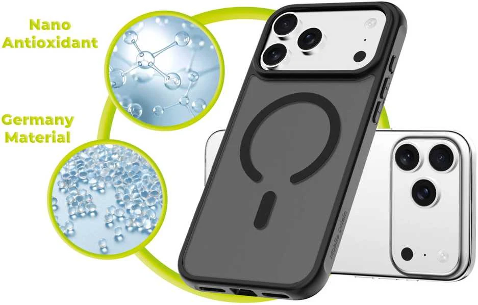 Dėklas Mobile Origin Exkluzivni Mobile Origin Hybrid MagSafe Case, matte juodas - iPhone 17 Pro Max