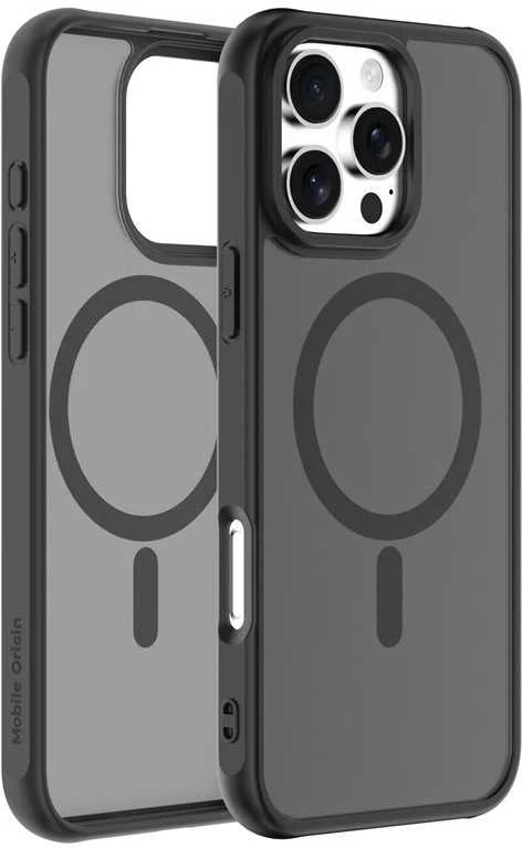 Mobile Origin hibridinis „MagSafe“ dėklas, matinis juodas – „iPhone 16 Pro Max“