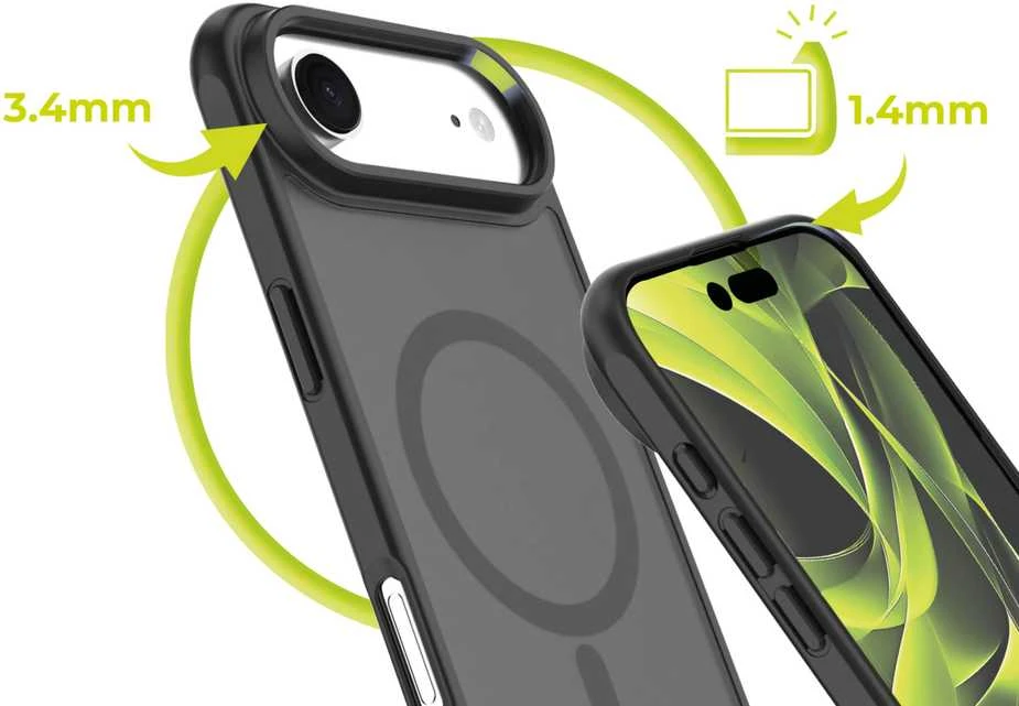 Mobile Origin Hibridinis „MagSafe“ dėklas, matinis juodas – „iPhone Air“