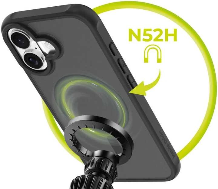 Mobile Origin hibridinis „MagSafe“ dėklas, matinis juodas – „iPhone 16“