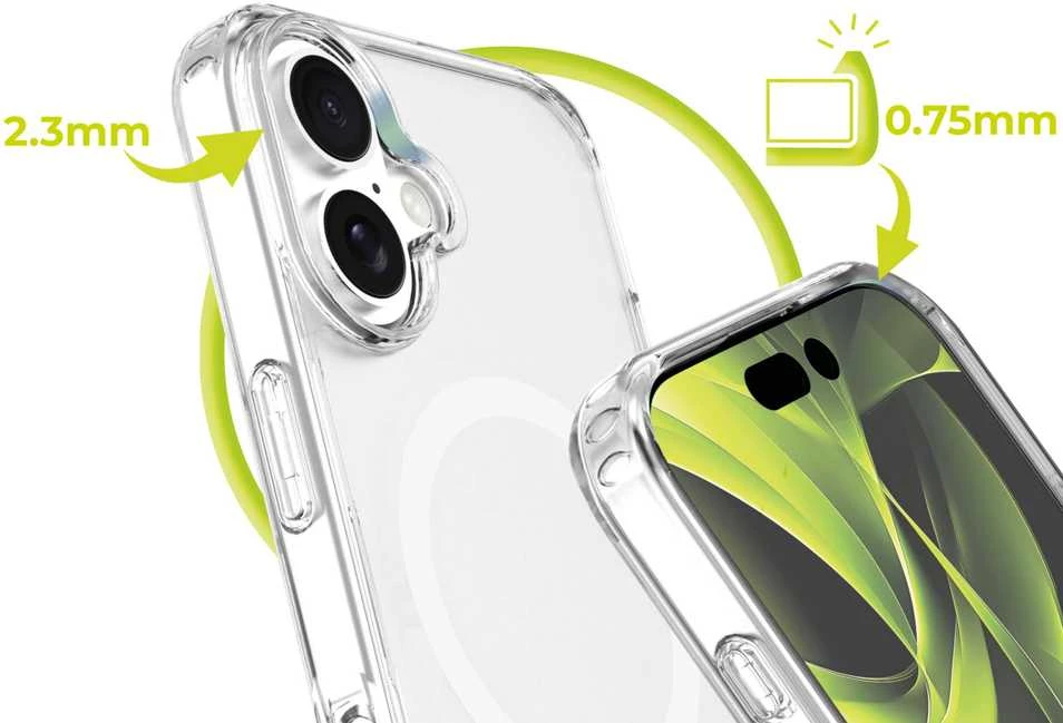 Mobile Origin hibridinis „MagSafe“ dėklas, skaidrus – „iPhone 16“