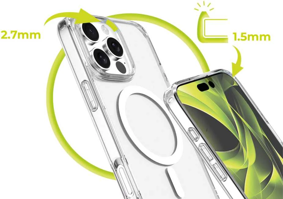 Mobile Origin hibridinis „MagSafe“ dėklas, skaidrus – „iPhone 16 Pro Max“