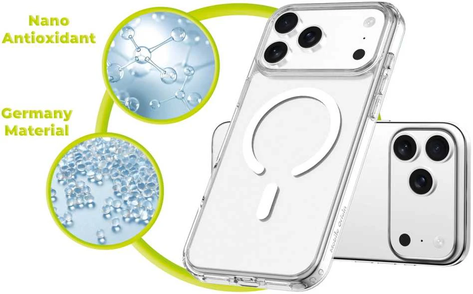 Mobile Origin Exkluzivni Mobile Origin Hibridinis „MagSafe“ dėklas, skaidrus – „iPhone 17 Pro Max“