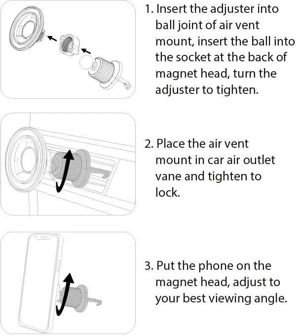 Automobilinis laikiklis Mobile Origin Magnetic car holder, MO2