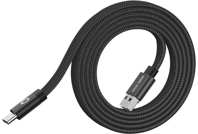 Mobile Origin Plokščias magnetinis patentuotas originalus USB-A į USB-C laidas, 1 m, juodas