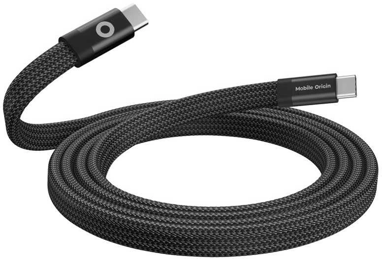 Mobile Origin Magnetinis plokščias patentuotas originalus USB-C į USB-C kabelis, 1 m, juodas