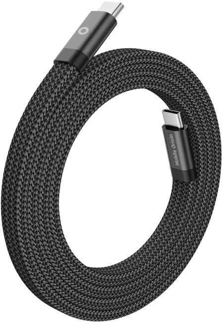 Mobile Origin Magnetinis plokščias patentuotas originalus USB-C į USB-C kabelis, 1 m, juodas