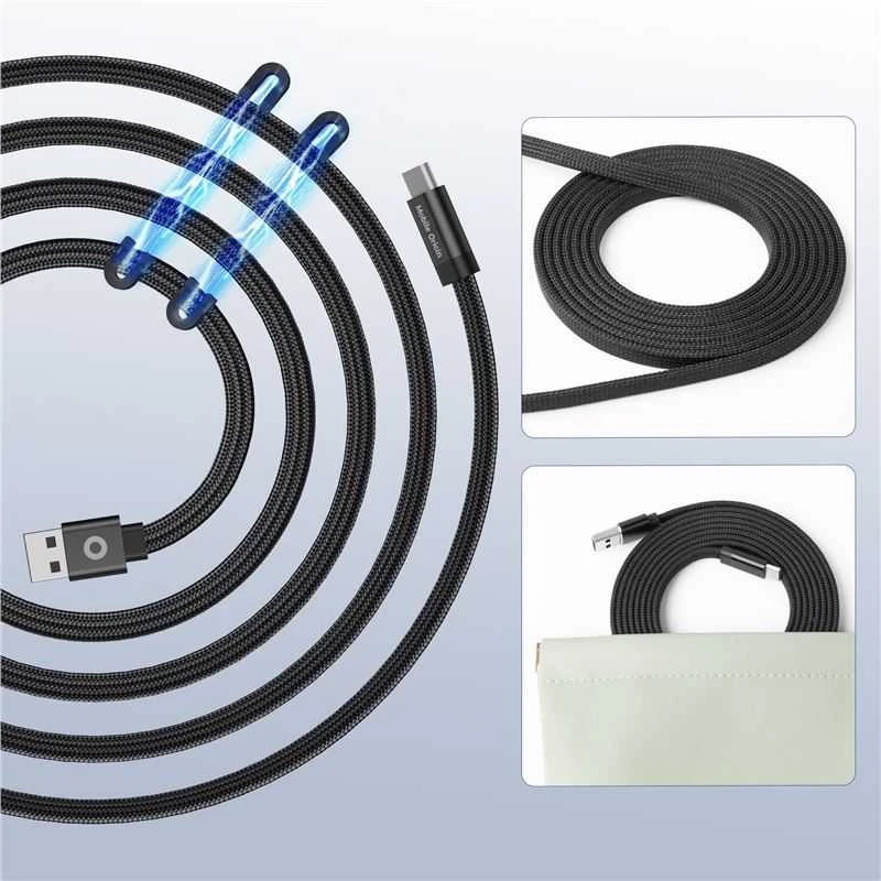 Mobile Origin Magnetinis patentuotas originalus kabelis USB-A į USB-C 1 m, juodas