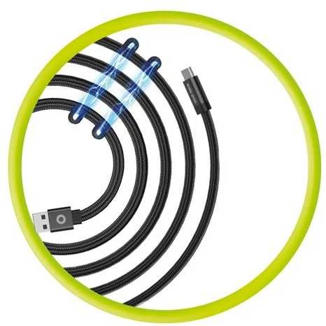Mobile Origin Magnetinis patentuotas originalus kabelis USB-A į USB-C 1 m, juodas