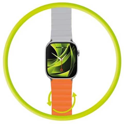 Mobile Origin Magnetinis laikrodžio dirželis II, oranžinis/pilkas - Apple Watch 49mm/46mm/45mm/44mm