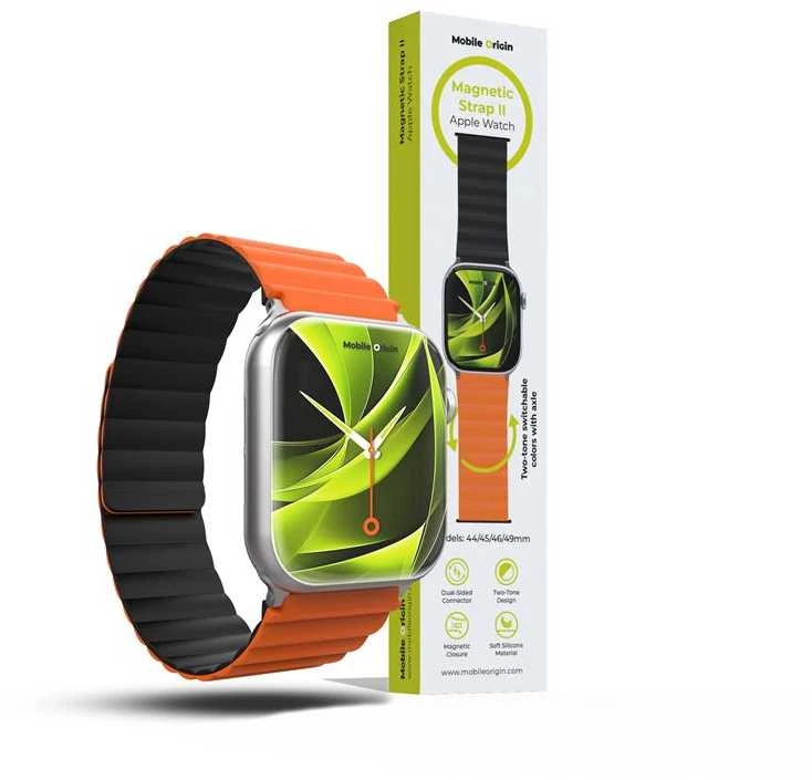 „Mobile Origin“ magnetinis laikrodžio dirželis II, oranžinis/juodas – „Apple Watch“ 49 mm / 46 mm / 45 mm / 44 mm