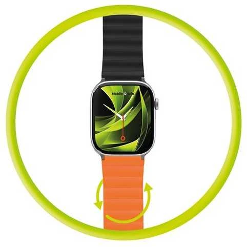 „Mobile Origin“ magnetinis laikrodžio dirželis II, oranžinis/juodas – „Apple Watch“ 49 mm / 46 mm / 45 mm / 44 mm