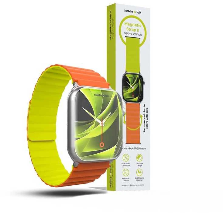Mobile Origin magnetinis laikrodžio dirželis II, oranžinis/žalias - Apple Watch 49mm/46mm/45mm/44mm