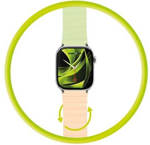 Mobile Origin Magnetinis laikrodžio dirželis II, rožinis/šviesiai žalias - Apple Watch 49mm/46mm/45mm/44mm