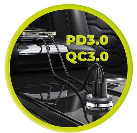 Mobile Origin Metalinis automobilinis įkroviklis 30 W, CA13 - 2 x USB-C