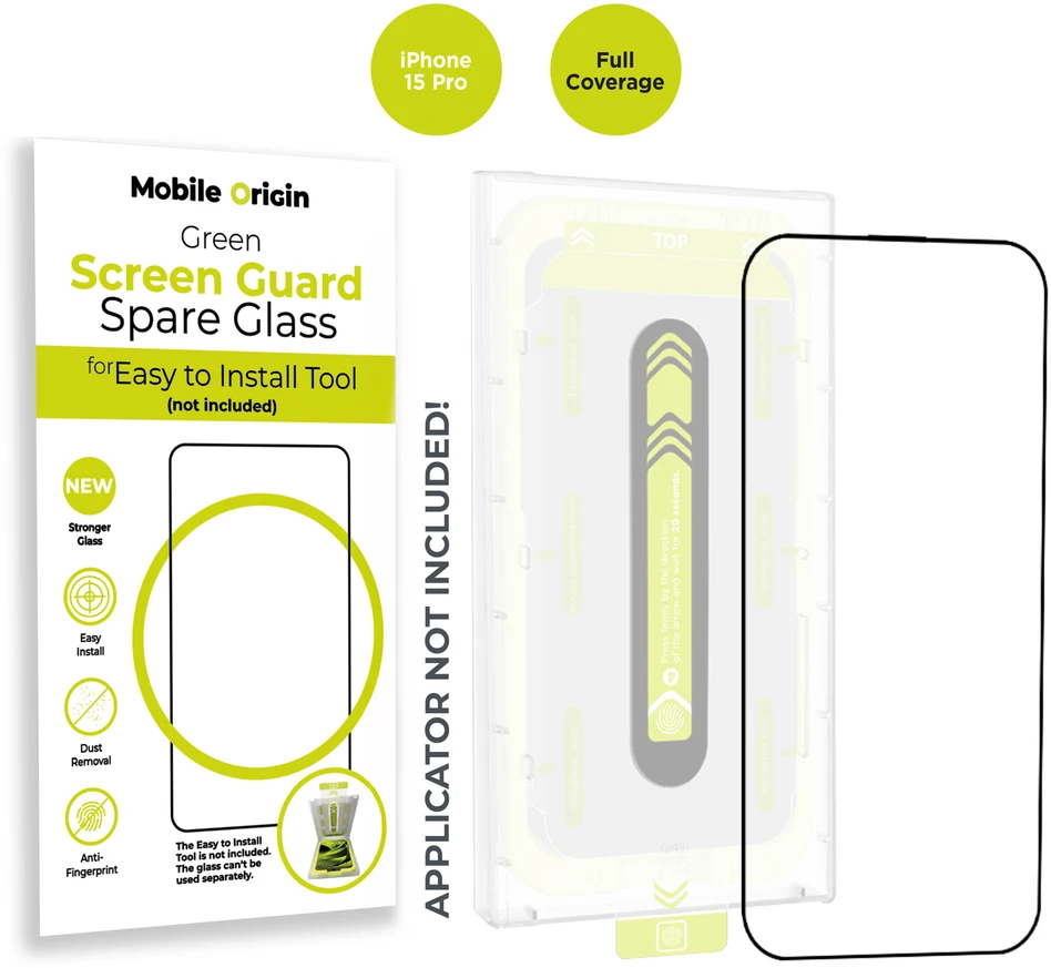 Mobile Origin Oranžinis ekrano apsauginis stiklas iPhone 15 Pro