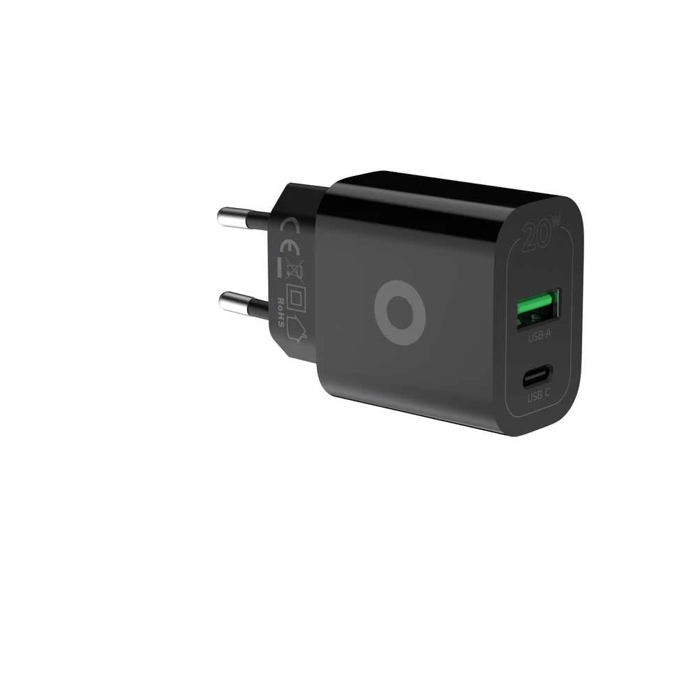 Mobile Origin PD20W laidinis įkroviklis MO12, juodos spalvos 1 USB-A + 1 USB-C