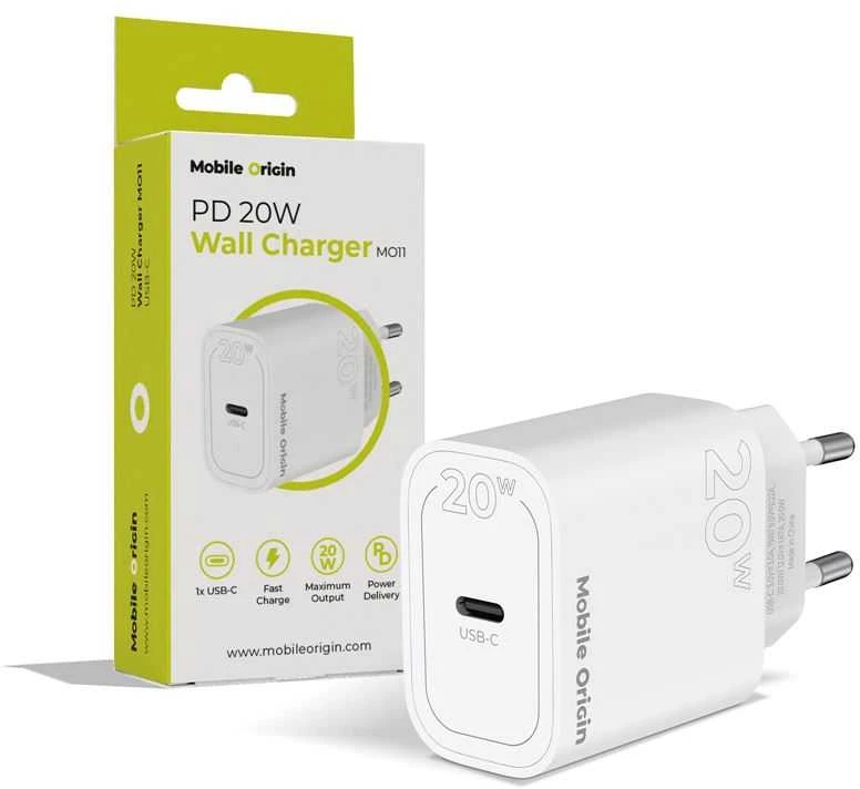 „Mobile Origin PD20W“ sieninis įkroviklis MO11, 1 USB-C
