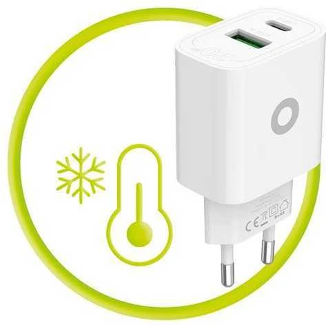 Mobile Origin PD20W sieninis įkroviklis MO12, 1 USB-A + 1 USB-C