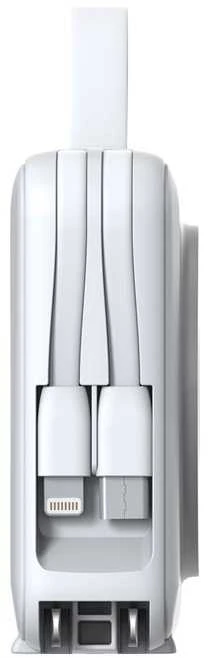 Mobile Origin nešiojamas įkroviklis ir kelioninis įkroviklis, „Lightning“ / USB-C laidas, suderinamas su „MagSafe“ / „AW“ / „iPhone“, baltas