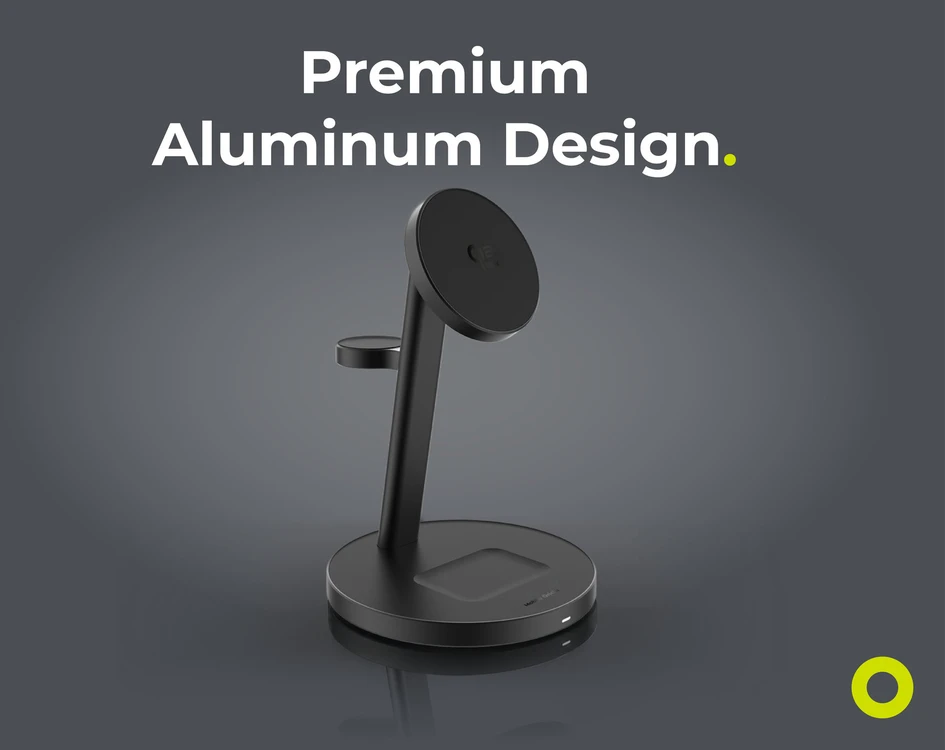 Mobile Origin Qi2 25W PowerStand Pro 3in1 su 40-60W AVS GaN įkrovikliu PW40 juodas