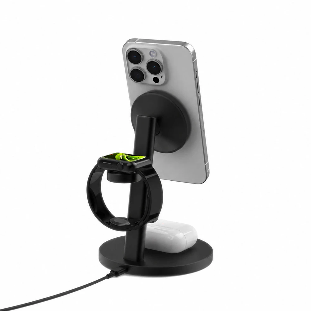 Mobile Origin Qi2 25W PowerStand Pro 3in1 su 40-60W AVS GaN įkrovikliu PW40 juodas