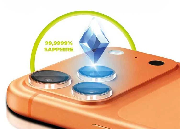 „Mobile Origin Sapphire“ objektyvo apsaugos, skaidrios – „iPhone 17 Pro / 17 Pro Max“