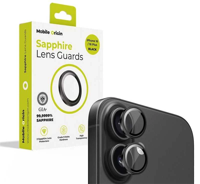 Mobile Origin Sapphire objektyvo apsaugos, juodos - iPhone 16/16 Plus