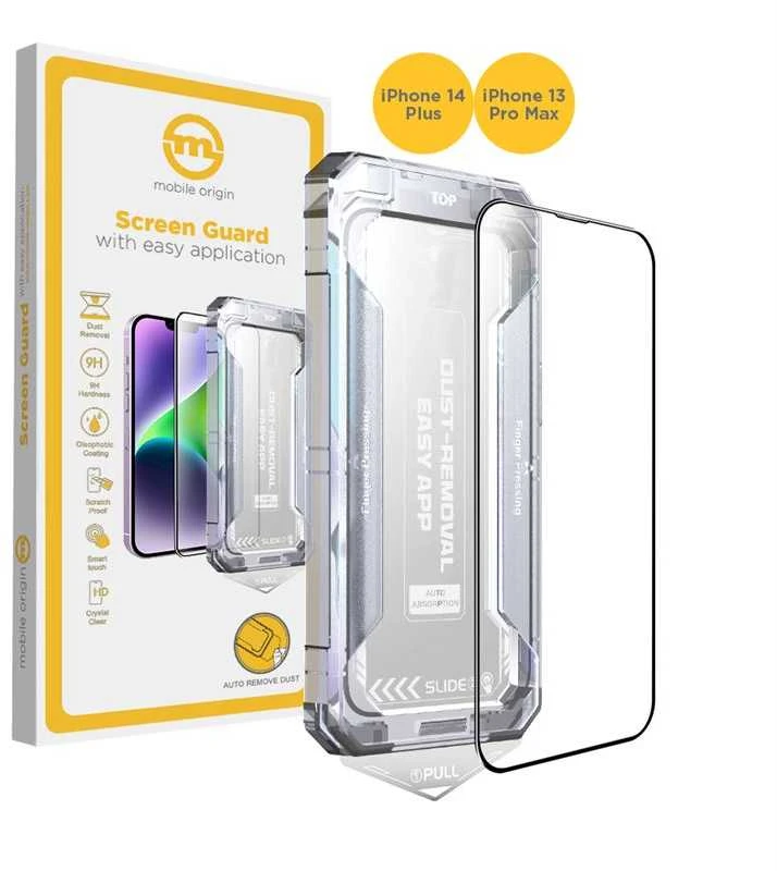 „Mobile Origin“ ekrano apsauga „iPhone 14 Plus / 13 Pro Max“ su paprastu uždėjimu