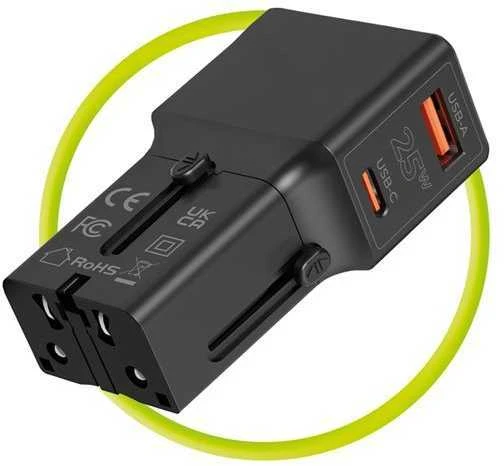„Mobile Origin“ kelioninis adapteris 25 W, ES/JAV/JK/AU, baltas