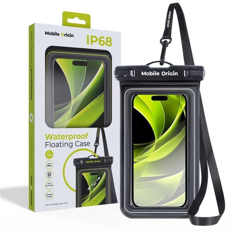 Mobile Origin Neperšlampamas plaukiojantis dėklas 6,8", juoda/balta
