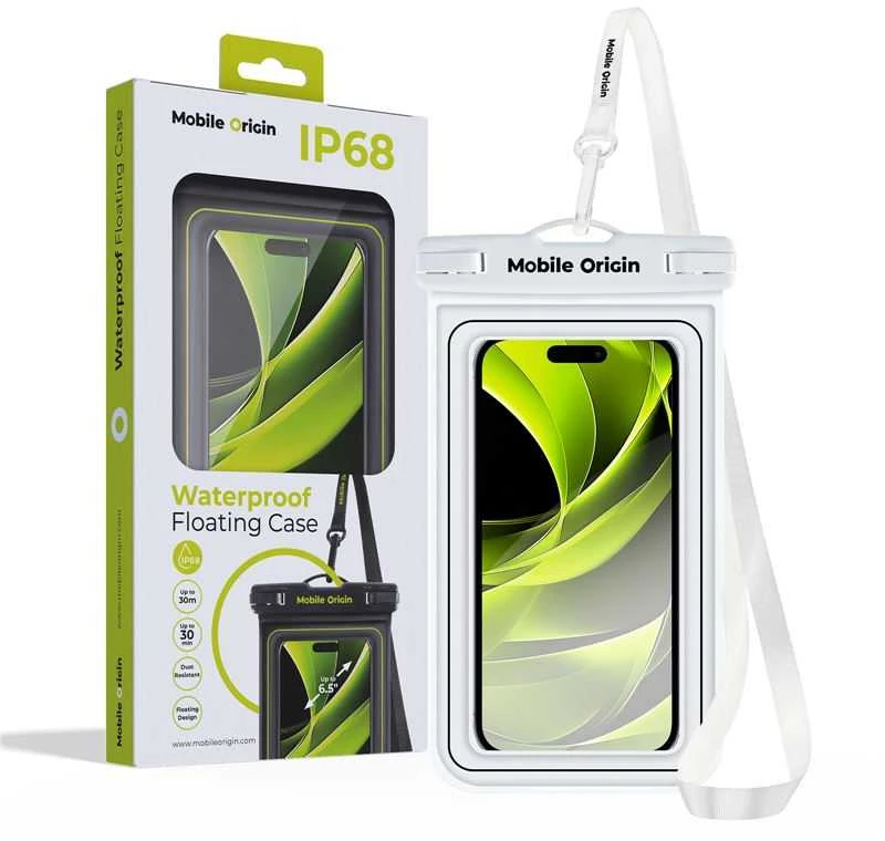 Mobile Origin Mobilus Origin Neperšlampamas plaukiojantis dėklas 6,5", balta/juoda
