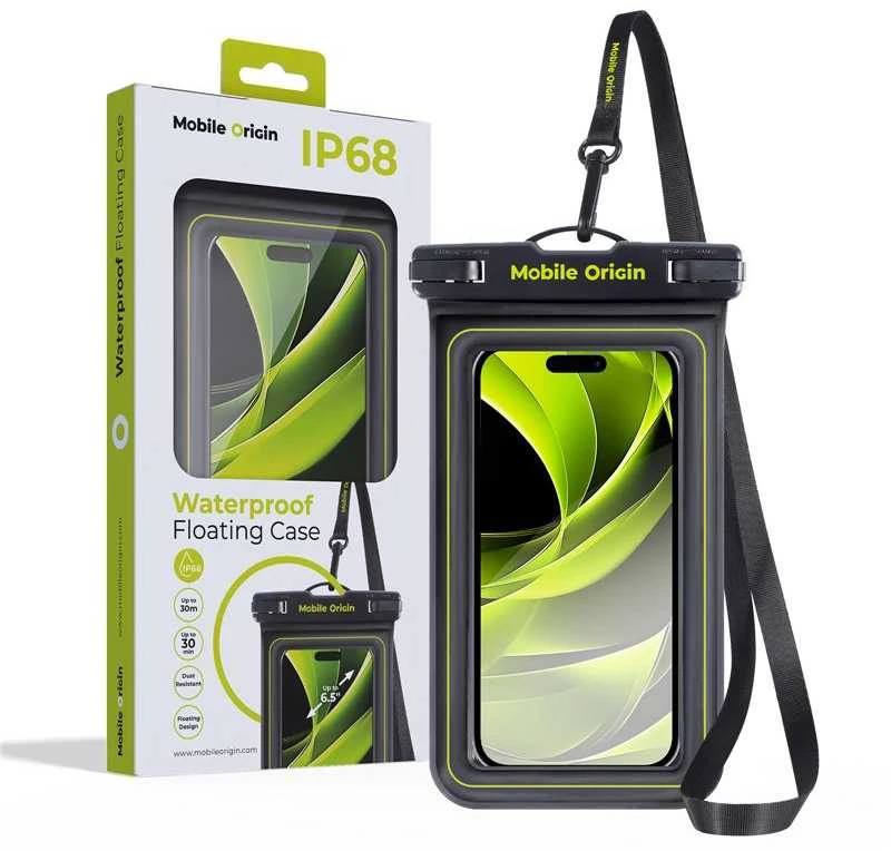 Mobile Origin Mobilus Origin Neperšlampamas plaukiojantis dėklas 6,5", juoda/žalia