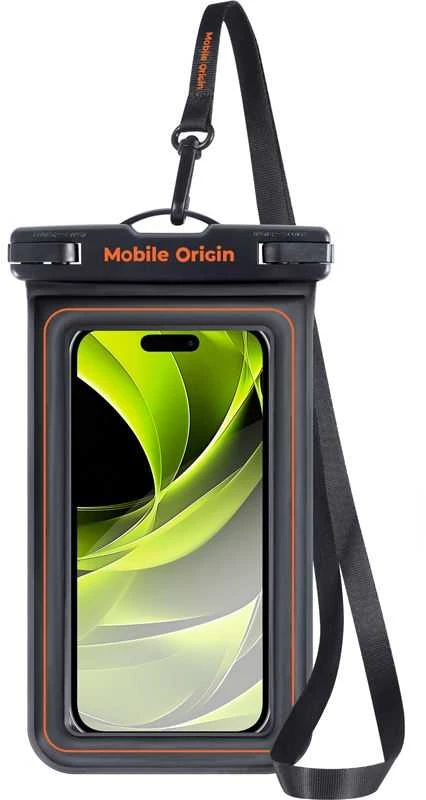 Mobile Origin Mobilus Origin Neperšlampamas plaukiojantis dėklas 6,5", juoda/oranžinė