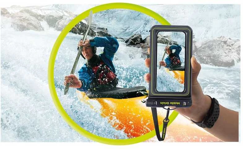 Mobile Origin Mobilus Origin Neperšlampamas plaukiojantis dėklas 6,8", juoda/oranžinė